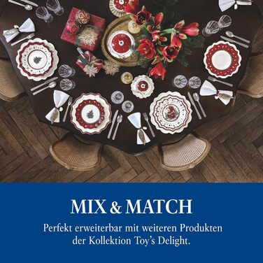 Набір для соусів Villeroy & Boch Toy's Delight, 4 предмети, порцеляна, новорічний декор, сервірувальна тарілка з мисочками