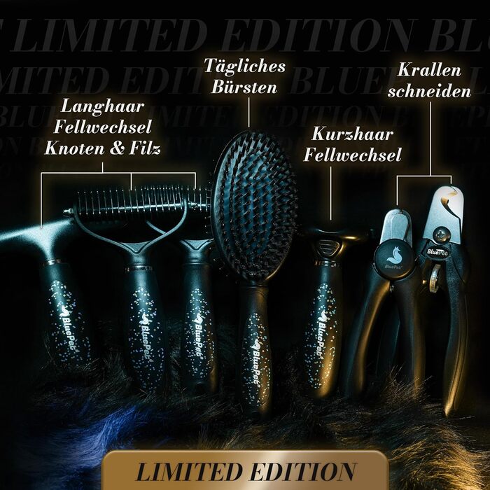Феллентвіррєр BluePet для довгошерстих собак та котів: щітка-розпушувач з двома рядами пінів, версія 2.0 Limited Edition