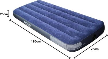 Надувний матрац Intex Velvet Single 193x76 см - односпальний, велюровий