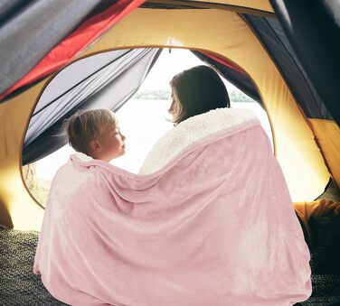 Плед Utopia Bedding з Sherpa: теплий, м'який, двосторонній, 200x150 см, рожевий