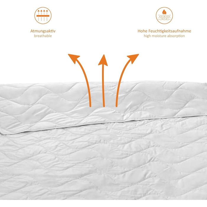 sleepling 194449 Nature Duvet Cover, Wild Silk Duvet Cover, Summer Duvet Cover, Silk Duvet Cover with 100% Wild Silk, 100% Cotton Cover, Made in Germany, Ökotex certified, washable at 40 degrees, 100 x 135 cm, white