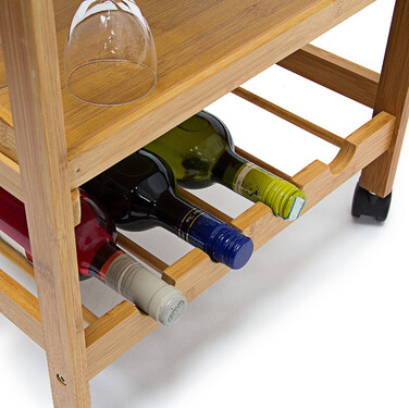 Relaxdays Kitchen Trolley JAMES L & Bottle Rack