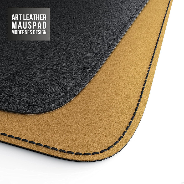 CSL Килимок для миші XXL для столу з екошкіри та корку 800x400 мм – чорний