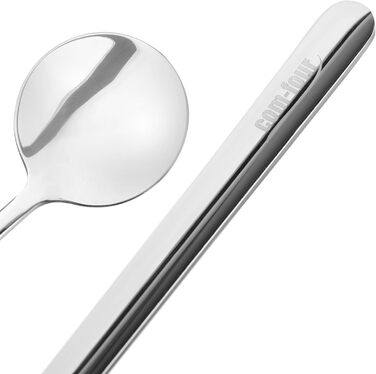 Набір ложок Com-Four® 12 шт. з нержавіючої сталі з довгим руків'ям (17 см) для коктейлів, чаю, кави, молочних коктейлів, матча, холодних напоїв та десертів