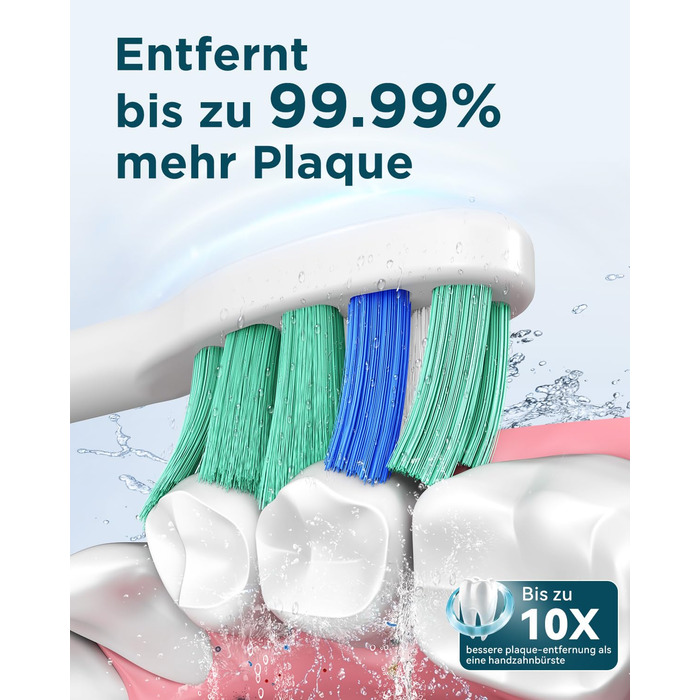 Електрична звукова зубна щітка для дорослих Roségold з відбілюючим ефектом - 8 насадок, 5 режимів, кейс для подорожей та зарядний пристрій