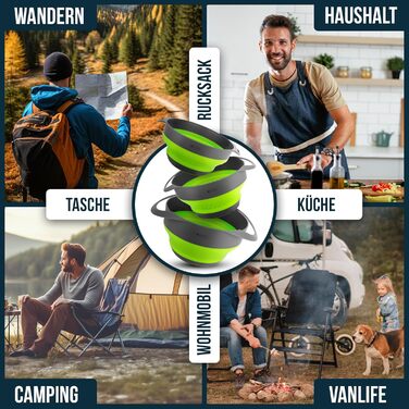 Bergmeister® Foldable Bowl Set 3in1 with Strainer 1.7L / 2.8L Multifunctional, Dishwasher-Safe, Space-Saving Marvel for Every Home and Outdoor Camping Kitchen