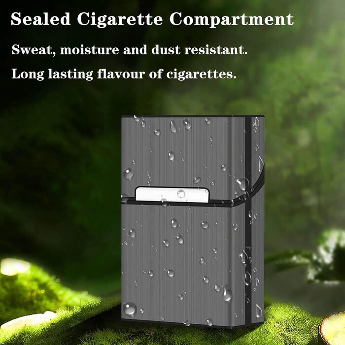 Металеве тютюнопакувальник DxxD на 20 сигарет з магнітним замком (алюміній, чорний, сірий, блакитний)