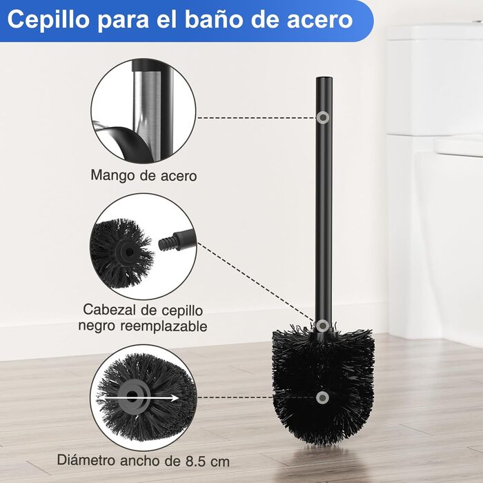 Тримач туалетного паперу з щіткою для унітазу, чорний матовий (з контейнером для серветок та скляною полицею)