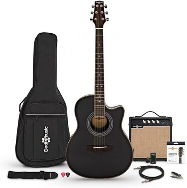 Акустична гітара Gear4music Roundback з аксесуарами