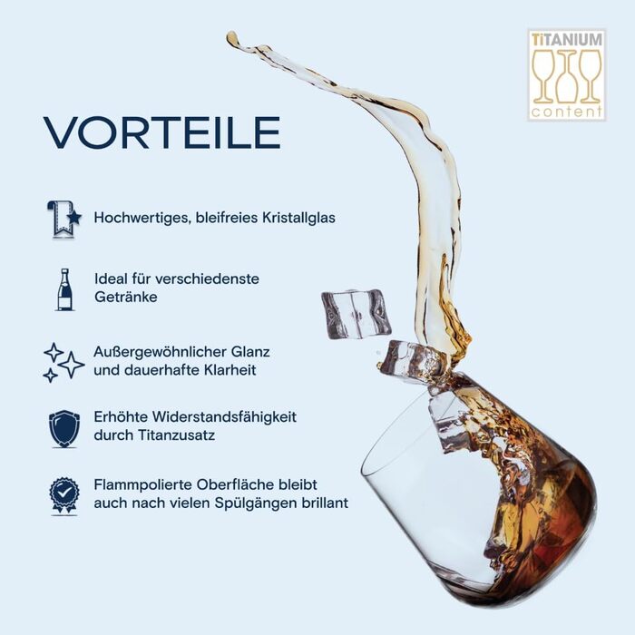 Кришталеві келихи Crystal Bohemia - набір 6 шт, 200 мл, стійкі до миття в посудомийній машині, витончені, стійкі до подряпин та елегантні - класичні кришталеві келихи для шампанського та просекко - ідеальні для вечірніх вечірок та як подарунок (Tumbler 32