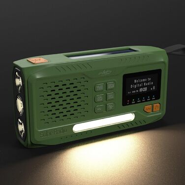 Радіо Infactory для надзвичайних ситуацій: мобільне DAB+ радіо з ручним приводом, сонячною панеллю, LED-дисплеєм, USB, Bluetooth 5