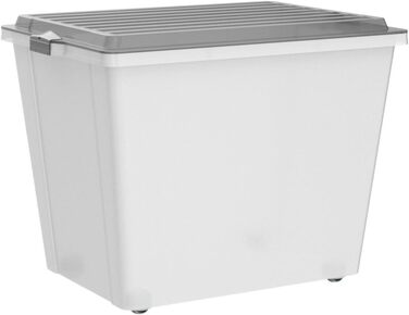 Rotho Compact 3-Piece Storage Box Set, 70L with Lid and Wheels