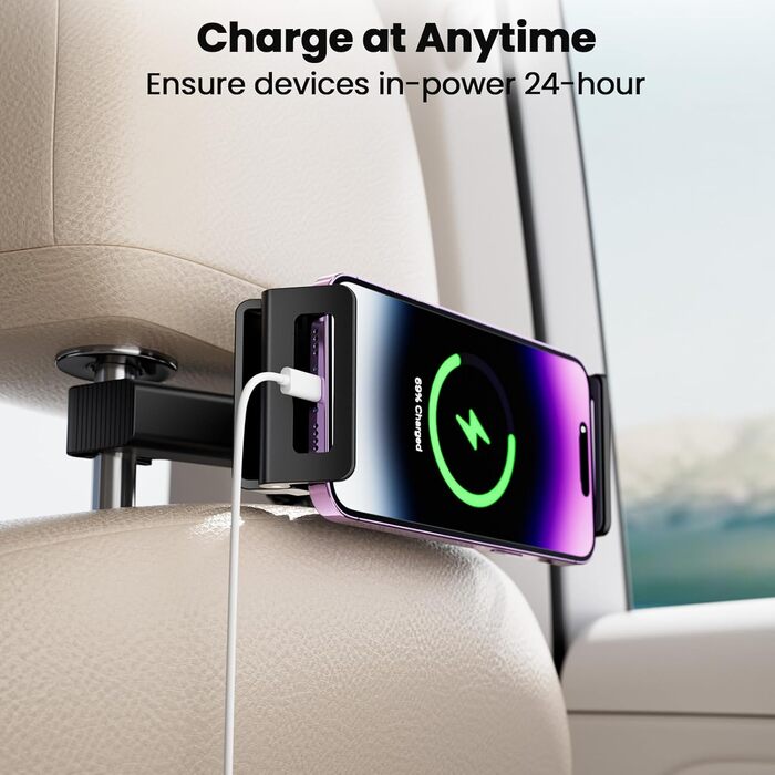 Утримувач для планшету NEUTYPECHIC в авто: 360° обертання, регульований, сумісний з iPad, iPhone, Samsung Galaxy Tab, Kindle Fire HD, Switch та іншими пристроями 4-12.9 дюймів