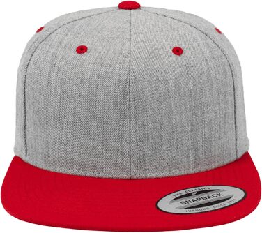 Кепка бейсболка Flexfit Unisex Classic Snapback двоколірна універсального розміру heather/Red