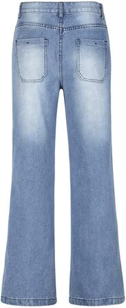 Джинси жіночі Baggy Denim з широкими штанинами, висока талія, еластичні, темно-сині, розмір L