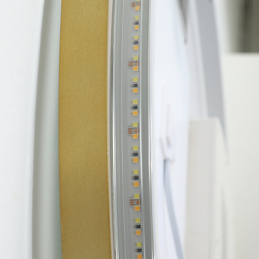 HOMCOM Round Bathroom Mirror with LED Lights, Anti-Fog Function, Touch Controls, and Display