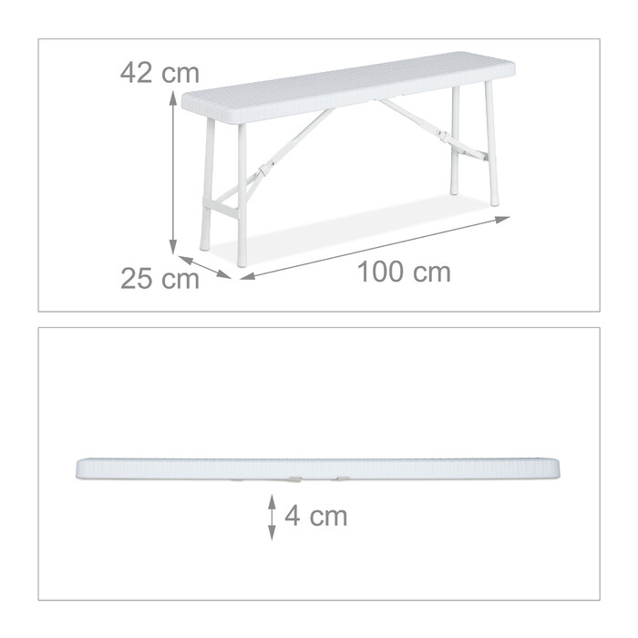 Relaxdays White Beer Bench, 2-Piece Set