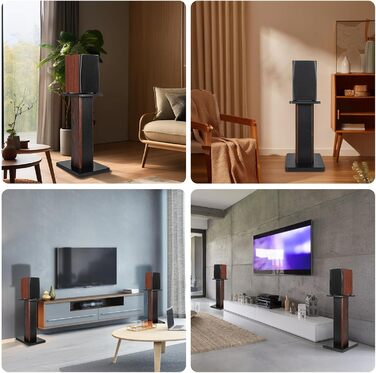 Підставка для акустики OUUTMEE 60 см (24 дюйми) з дерева – міцна підставка Hi-Fi для домашнього кінотеатру, універсальний тримач для акустичних систем для книжкових полиць з пісочною засипкою (2 шт.)