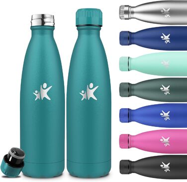 Термос-пляшка спортивна 750 мл, з нержавіючої сталі, подвійні стінки, BPA-Free, для кемпінгу, подорожей та спорту (моховий, 750 мл)