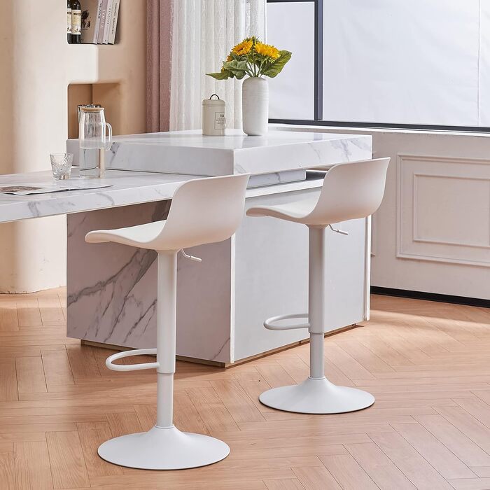 YOUNIKE Adjustable Bar Stools 2-Pack - Faux Leather Kitchen Bar Chairs with Backrest - Counter Height Stools for Bar & Kitchen