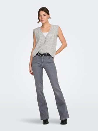 Джинси жіночі клеш ONLBLUSH сірі, середньої посадки, деним