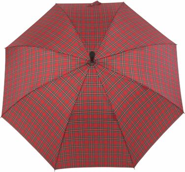 iX-brella Folding Umbrella with Adjustable Height and Wooden Handle - Red Checkered Small