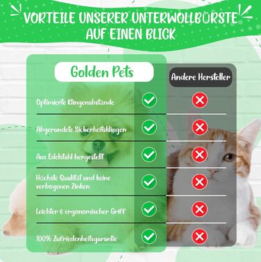 Щітка для вичісування підшерстя собак та котів - щітка для вичісування підшерстя, підшерсткова щітка, гребінець для собак та котів, для довгошерстих тварин, розмір M-L