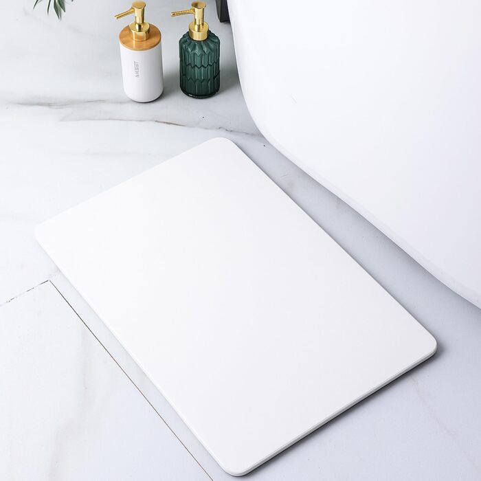 Діатомітовий килимок для ванної Pure 4Home Kieselgur 60x40 см, швидкосохнучий та антибактеріальний підклад, білий