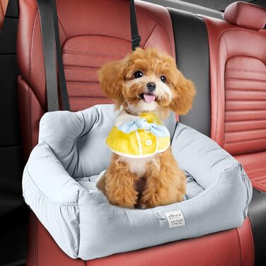 Автокрісло для собак PETCUTE, зручне та нековзне, з кишенею для зберігання, фіксатор безпеки, підходить для всіх авто (L, блакитний)