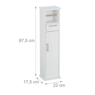 Relaxdays White Standing Toilet Paper Holder