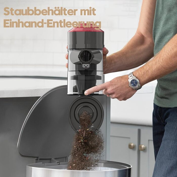 Бездротовий пилосос Akitas V10: 30V, 450W, до 50 хв роботи, 3 режими, для дому та тварин. Безщітковий двигун, Li-Ion акумулятор