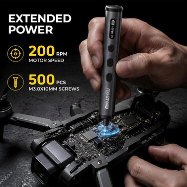 Акумуляторний міні-шуруповерт E2 Ultra: 0.6 Нм, 50 біт, для електроніки, камери, ноутбука, ПК - сірий