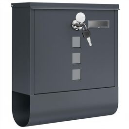 Поштова скринька SONGMICS з замком, оглядовим вікном та відділенням для газет, антрацит, 33.8x30.8x10 см