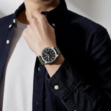 Годинники чоловічі LN LENQIN аналогові кварцові на нейлоновому ремінці, водостійкі 30M, з датою (зелені, срібні, чорні)