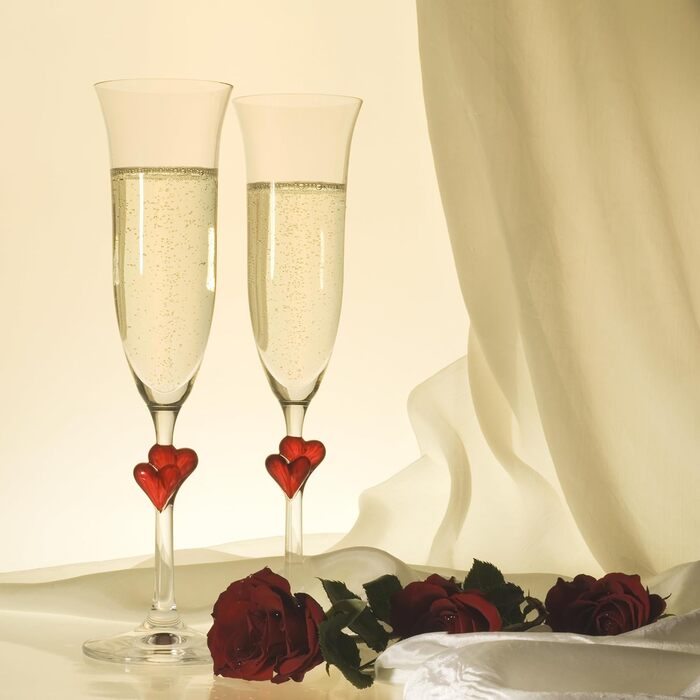 Champagnerські келихи Stölzle Lausitz L'Amour, 2 шт, 175 мл – Ідеальні для шампанського, секти та просекко – Зроблені з кришталевого скла без свинцю, стійкі до пошкоджень, придатні для миття в посудомийній машині