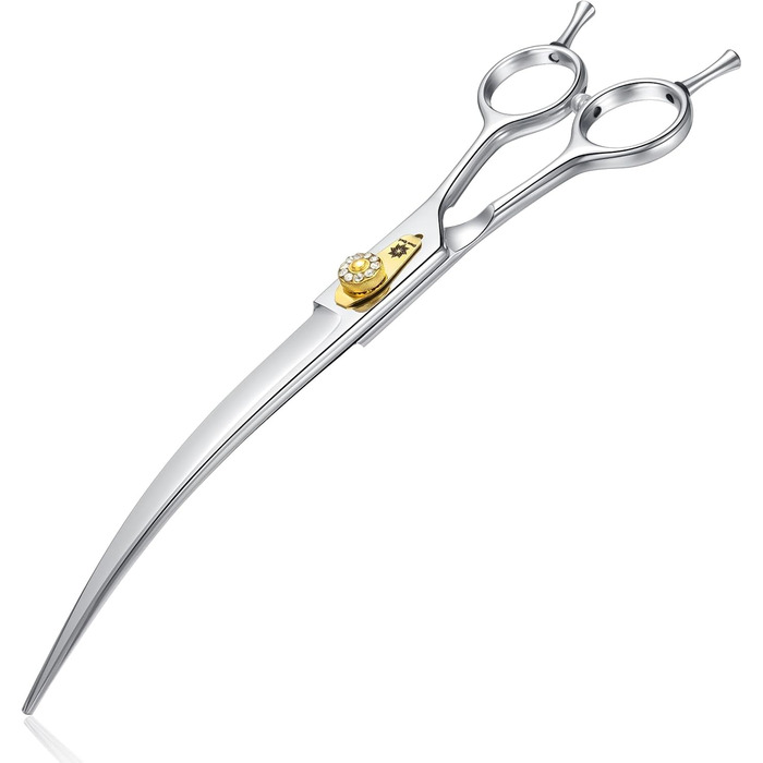 Професійна вигнута ножиця для грумінгу собак Dream Reach 8 дюймів, 440C нержавіюча сталь, ергономічна ручка, для собак та котів