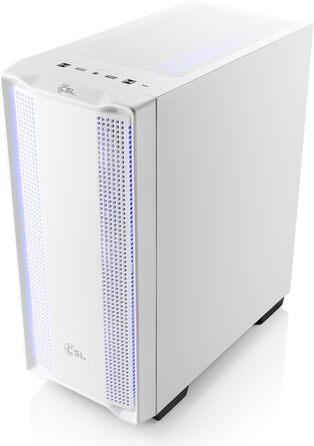 Корпус для ігрового ПК VITRUM PRO - Midi Tower, білий, RGB підсвічування, скло, вентилятори, ATX/mATX/Mini-ITX