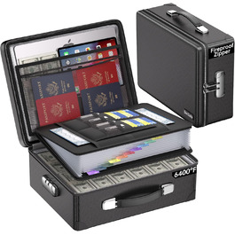 Вогнестійкий сейф для документів DocSafe з замком, термоізольований, водовідштовхувальний, 10 шарів, міцний кейс з блискавкою та кишенями, захищає особисті речі