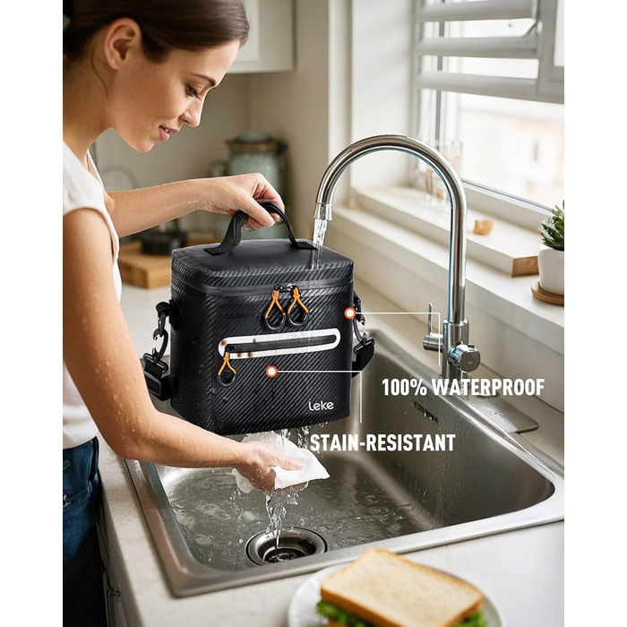 Lekesky 12/20L Ізольована Холодильна Сумка – Переносна Сумка для Пікніків, Походів, Пляжу, Барбекю, Чорна 12/20L