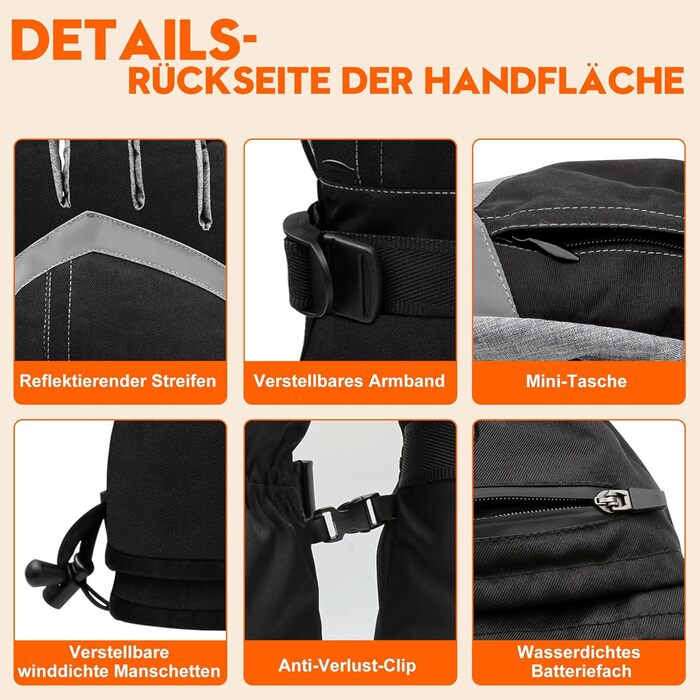 Обогревні рукавички SVPRO 5V 6000mAh: водонепроникні та вітронепроникні для катання на лижах, полювання, мотоциклів та піших прогулянок (M)