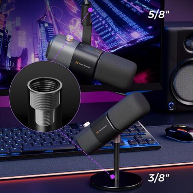 Конденсаторний мікрофон NearStream AM25X з підставкою: USB/XLR, для стрімінгу, подкастів, ігор (PC/PS5/PS4), з функцією моніторингу та шумозаглушення