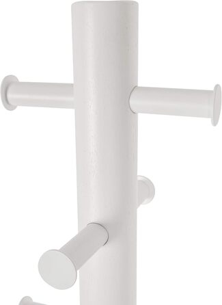 Umbra Pillar Coat Rack with Stool, Default_no_Selection_Value, White/Natural, One Size (White, Coat Rack)