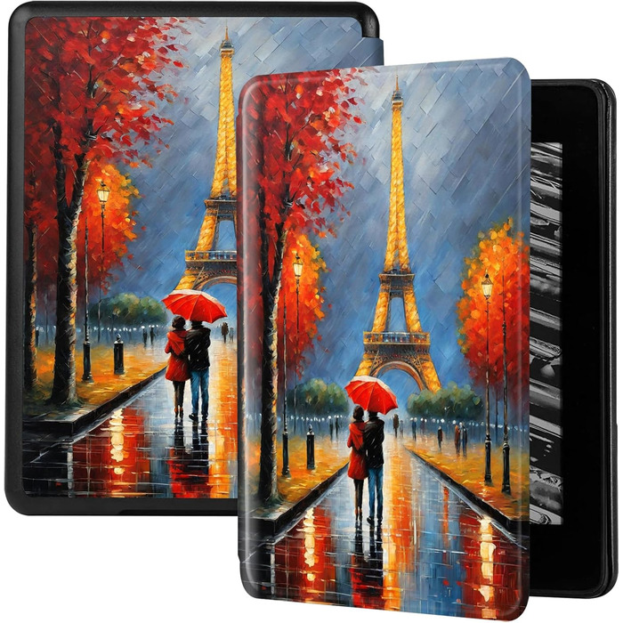 Чохол для Kindle Paperwhite 12-го покоління (2024) Flip з силікону, захисний чохол Kindle Colorsoft з автопробудженням, PU/TPU, чохол-книжка для читання, дитячий/жіночий дизайн, Signature Edition, 7 дюймів (колір 3)