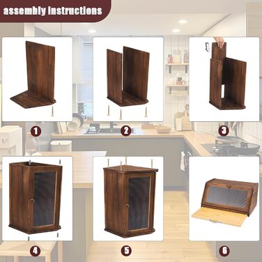 Дерев'яний хлібний ящик з кришкою та дощечкою для нарізання, Brotaufbewahrung