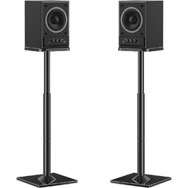 Підставка для акустики ELIVED, 808 мм, зі скляною основою, для сателітної та поличкової акустики, з інтегрованим кабелепроводом, 10 кг, 1 шт.