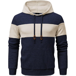 Чоловічий худі з капюшоном, довгі рукави, теплий світшот, казуальний стиль, блакитний колір, розмір XL