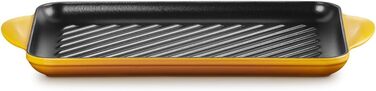 Чавунна прямокутна гриль-плита Le Creuset 33 см, для всіх типів плит, індукція, чорна (Nectar)