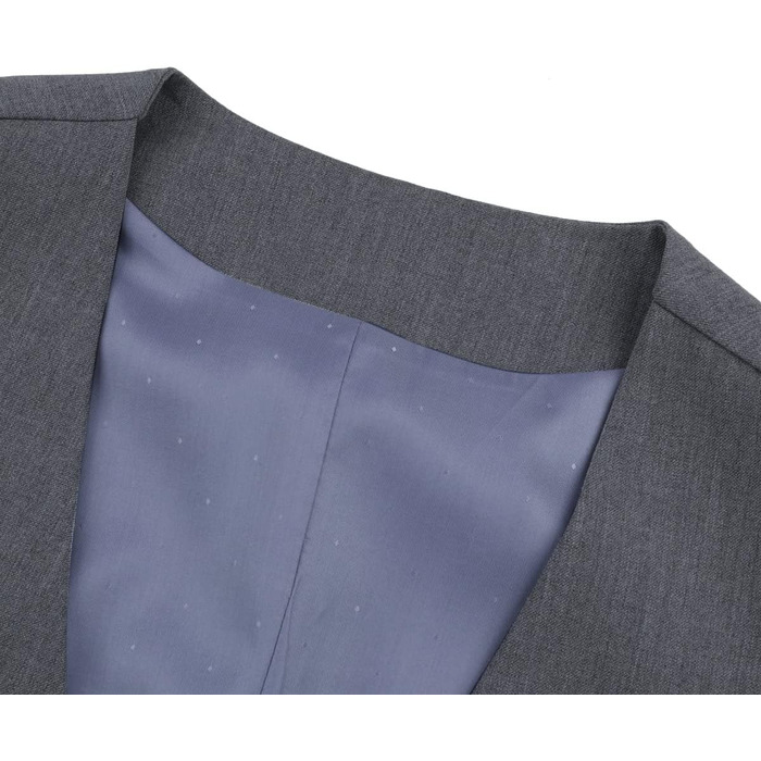 Чоловіча жилетка Allthemen V-подібний виріз, однобортна, Slim Fit, для ділового костюма, Western (XXL, темно-сіра)