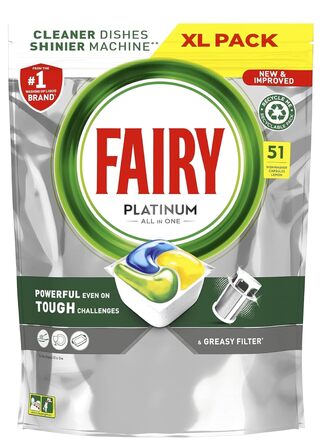 Таблетки для посудомийних машин Fairy Platinum All-in-1 Лимон, 51 шт