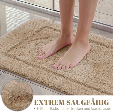 SOANNY Bath Mat Set - 2 Pack Microfiber Bathroom Rugs - Non-Slip, Water Absorbent - 53x86 cm & 50x50 cm